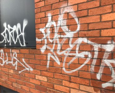 Graffiti Removal At Churchill & Mathesons Estate Agents