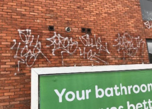 Graffiti Removal At Churchill & Mathesons Estate Agents