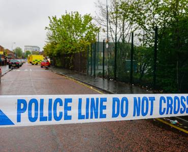 An area cordoned off by police tape