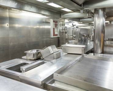 A clean restaurant kitchen