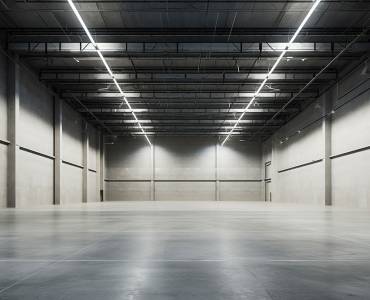 Concrete floor in a warehouse