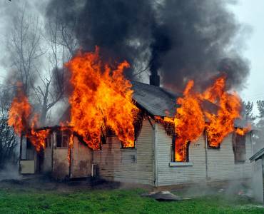 A house on fire