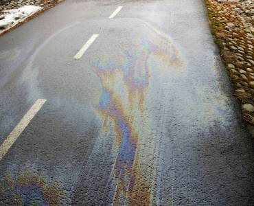 Oil on tarmac road