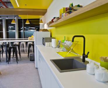 A kitchen in an office