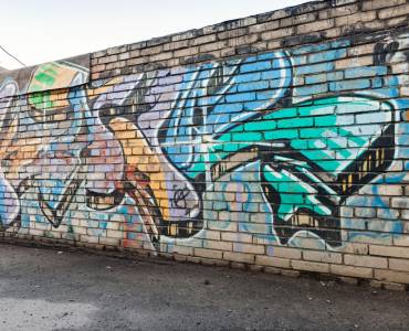 Graffiti on a brick wall