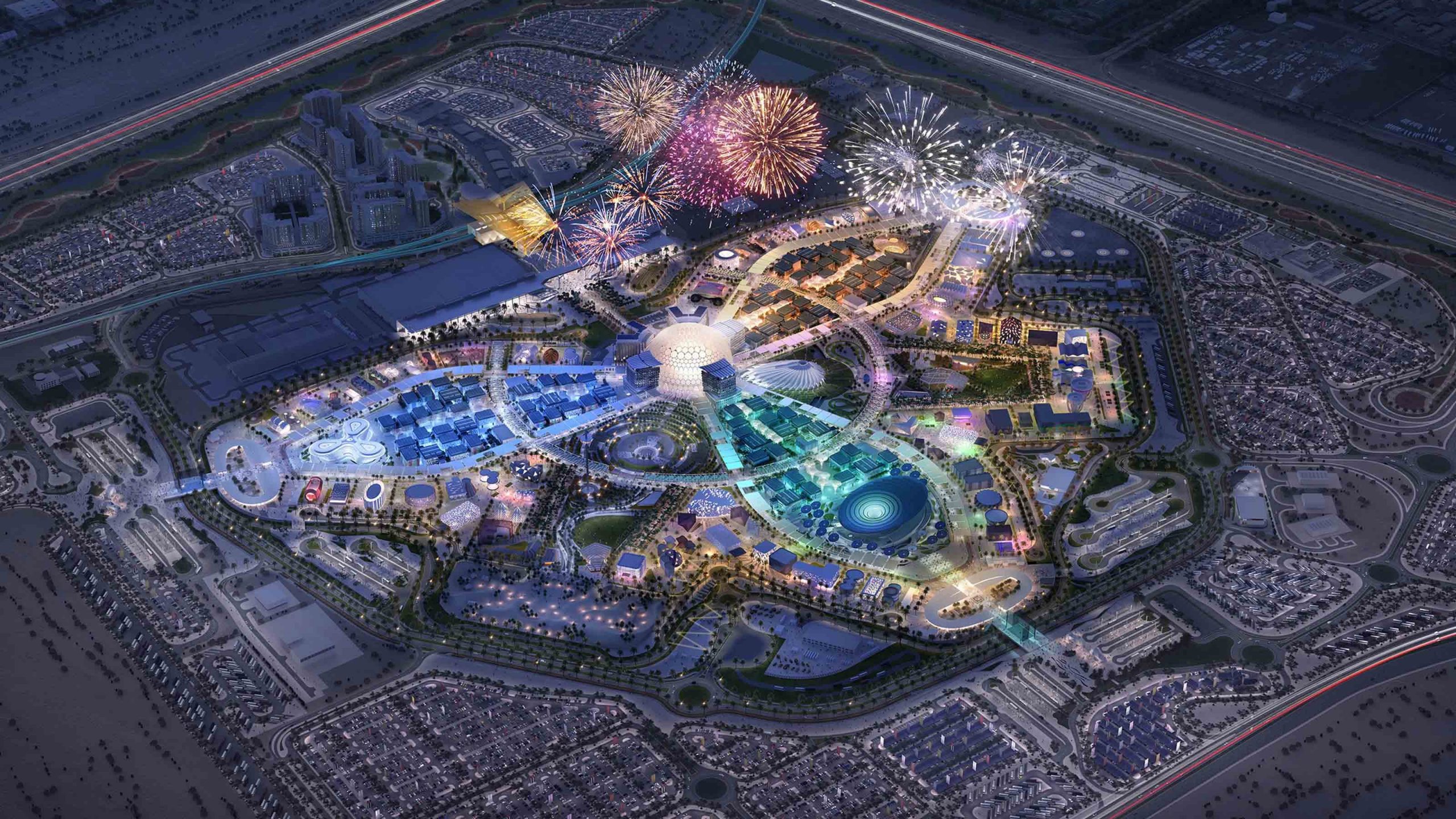 Fireworks over Expo 2020 Dubai