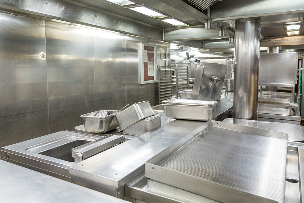 A clean restaurant kitchen