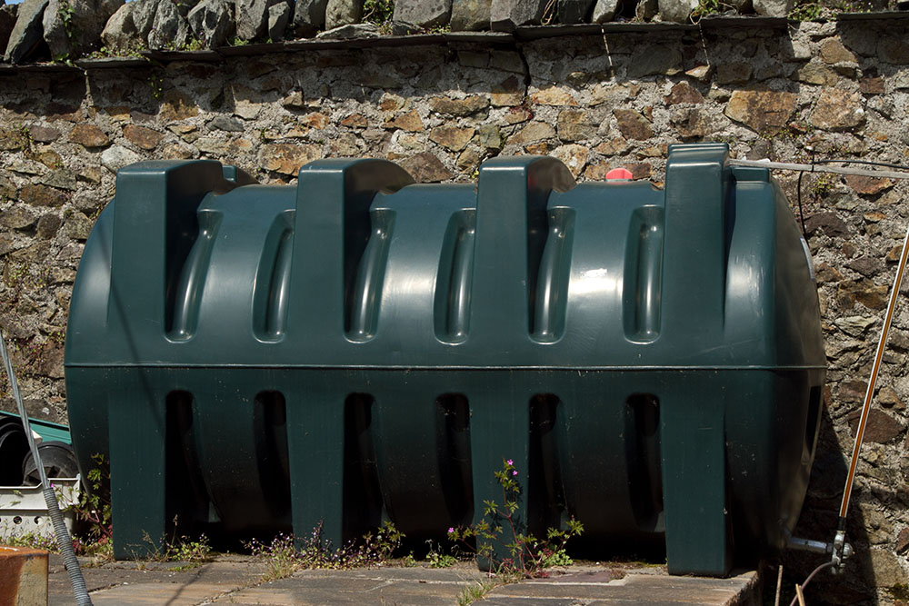 A heating oil tank outside