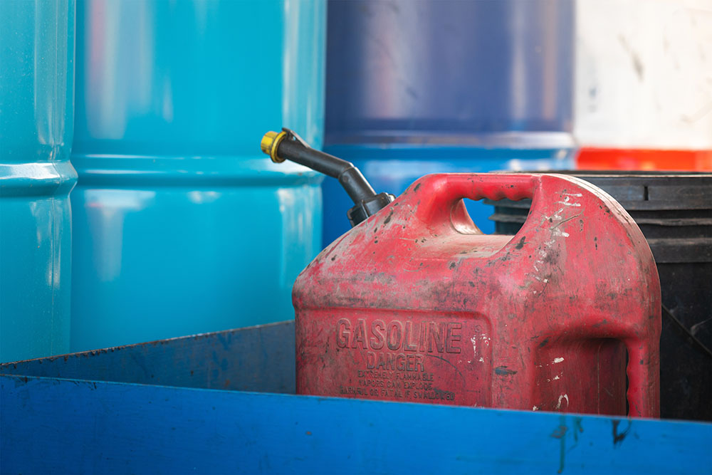 A close-up of a fuel canister