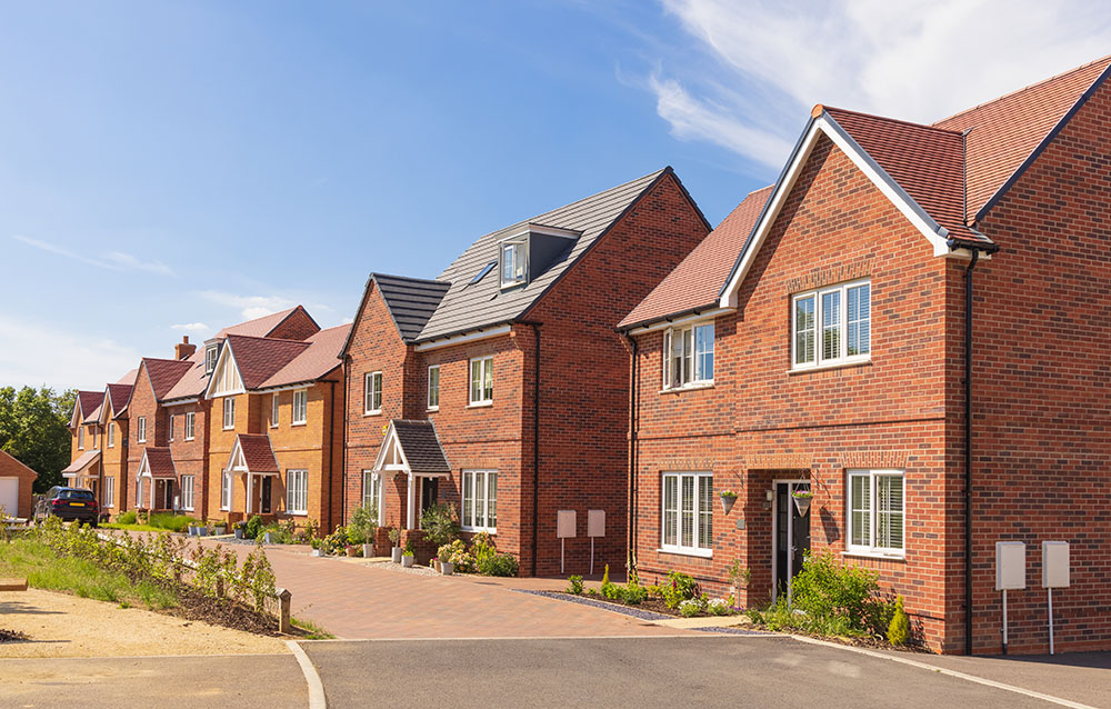 A row of new builds