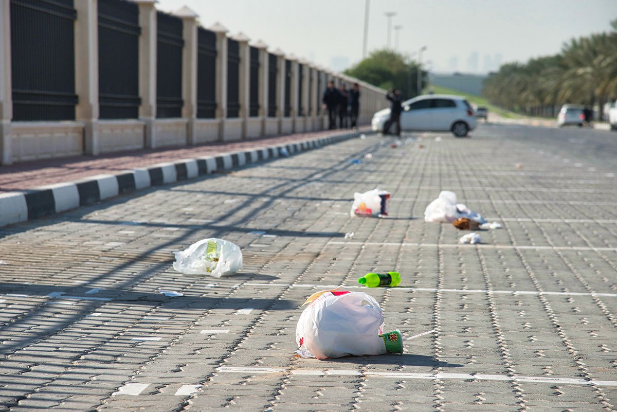 Litter in car park