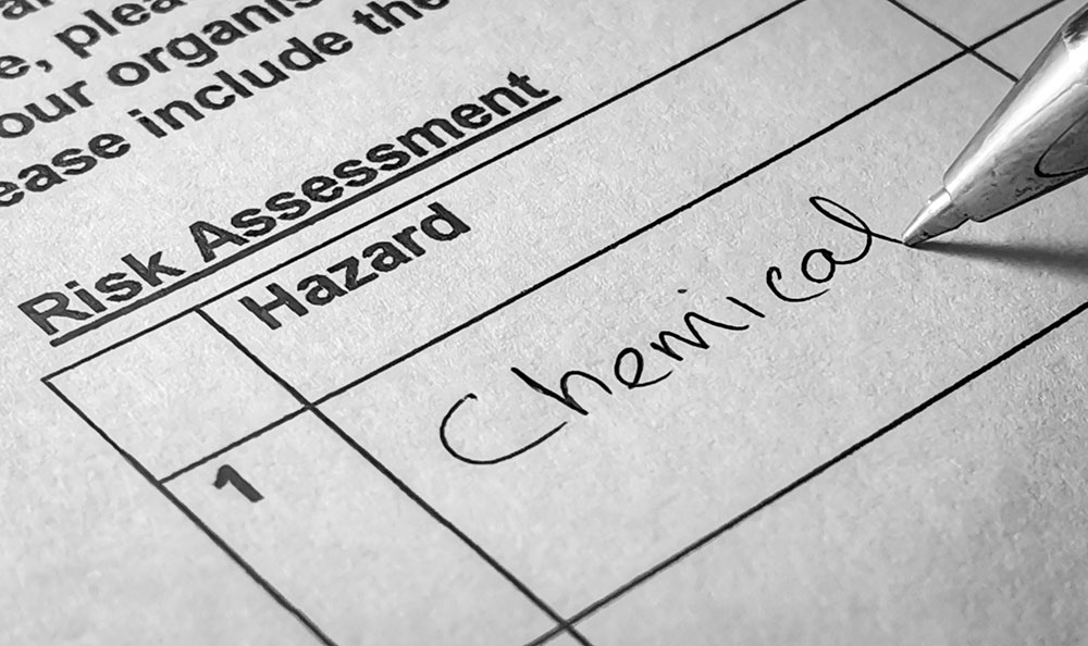 Risk assessment with 'chemical' written in the hazard box