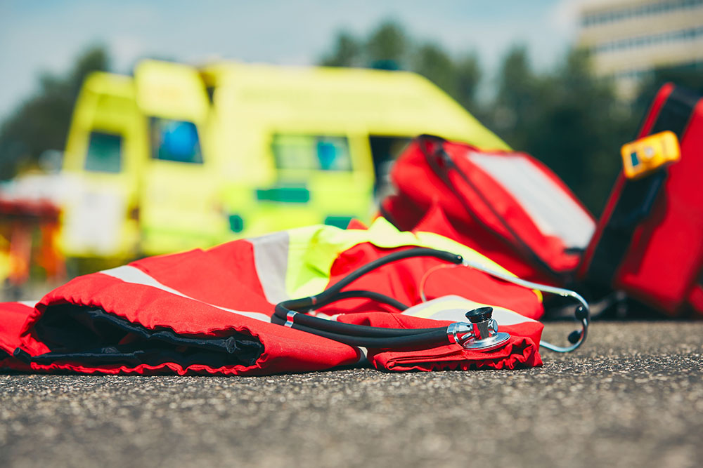 Emergency services at a trauma scene