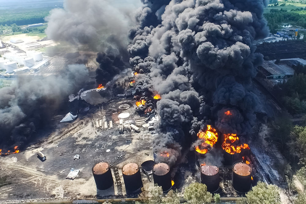 Fire on an industrial site