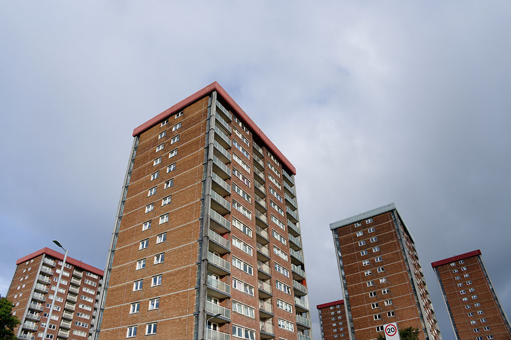 A housing estate with flats