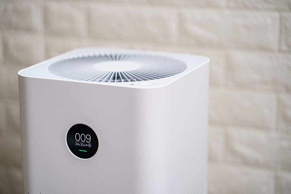 Close-up of an air purifier