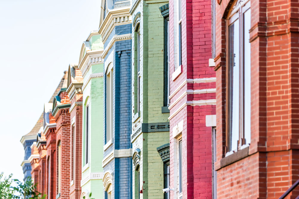 Painted brick houses