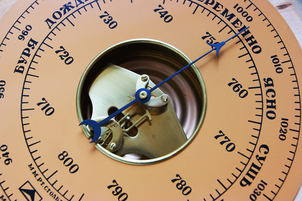 Close up of a barometer