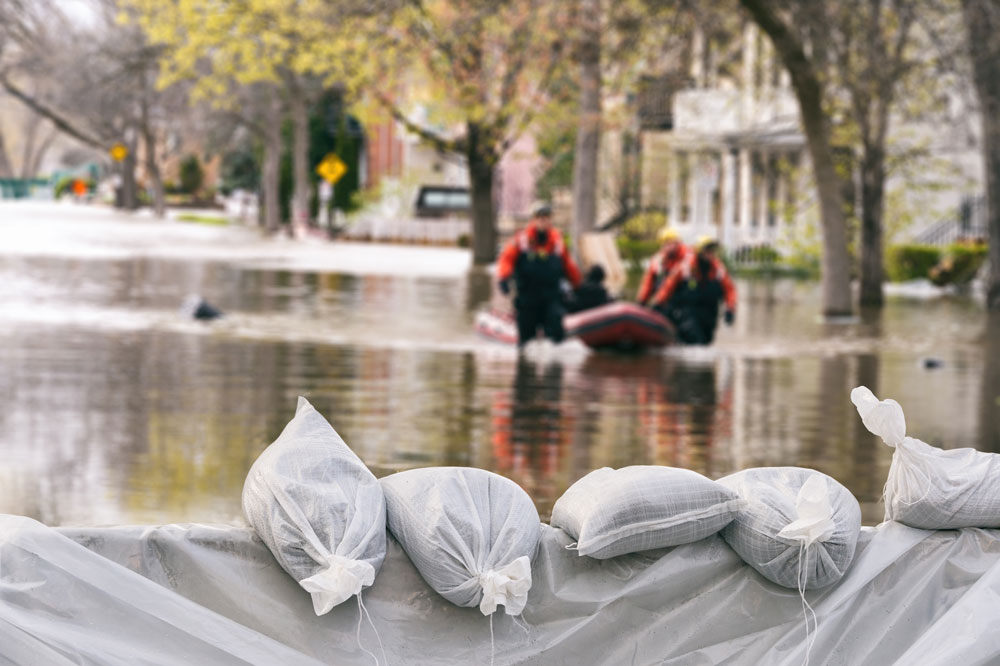 A flooded area