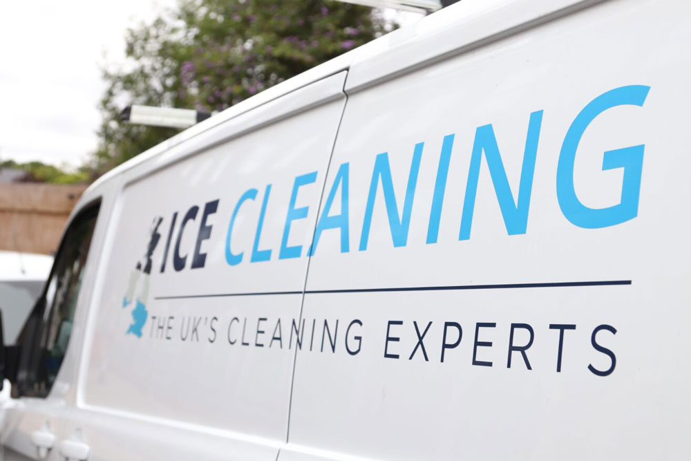 The side of an ICE Cleaning van