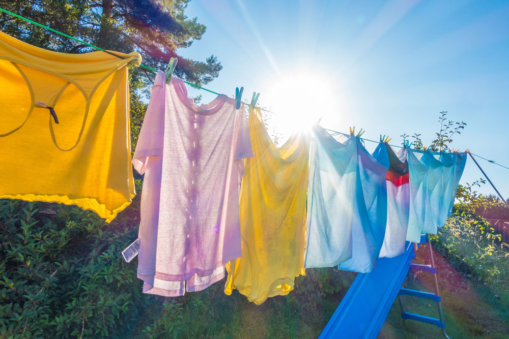 Clothes hanging on a washing line