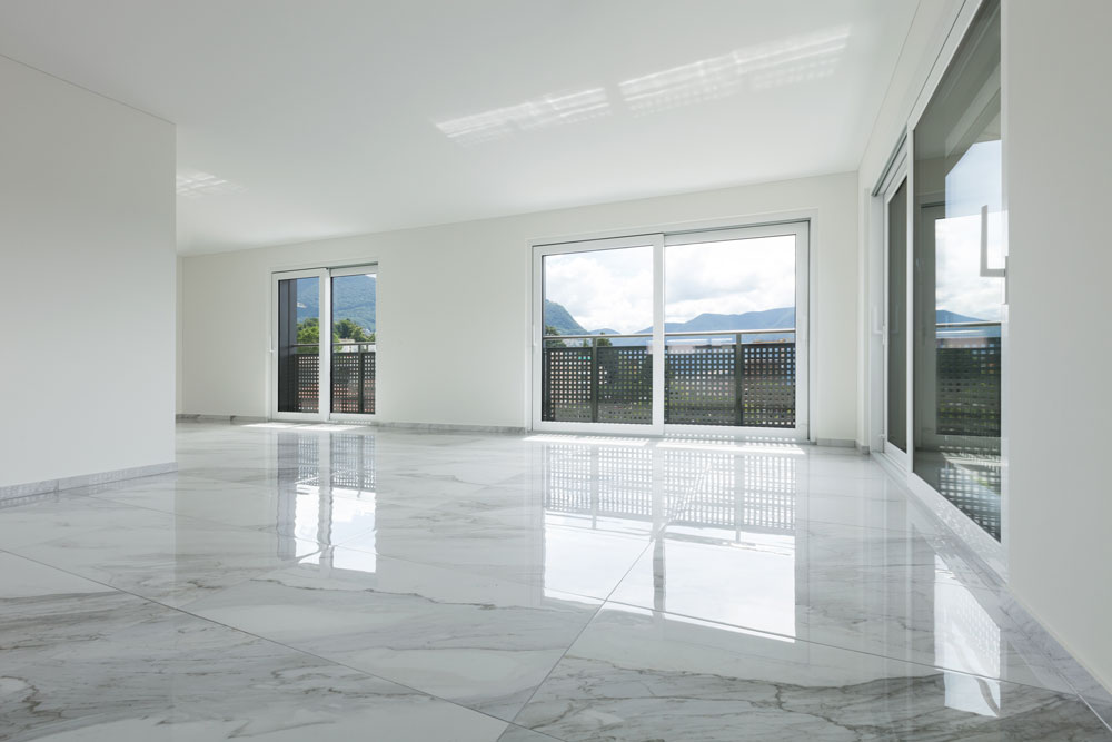 Marble floor in empty room