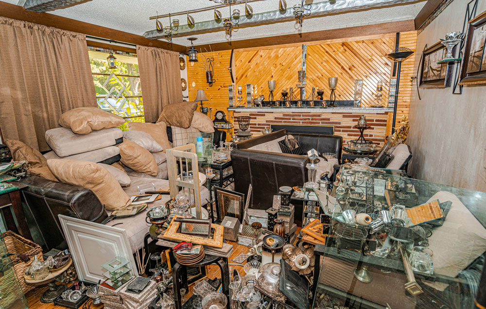 Room in a hoarder's home