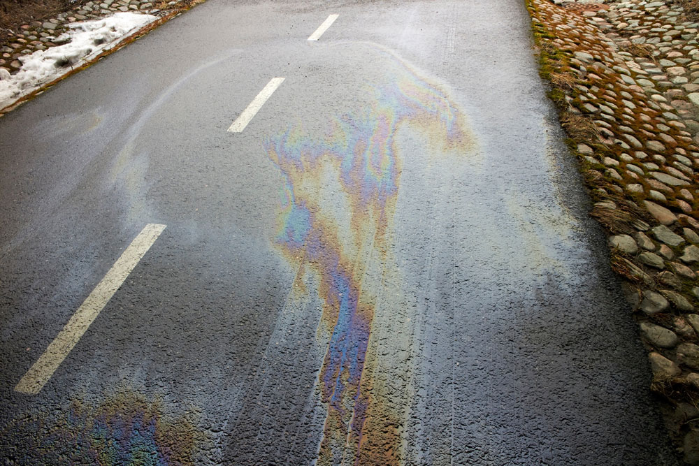 Oil on tarmac road
