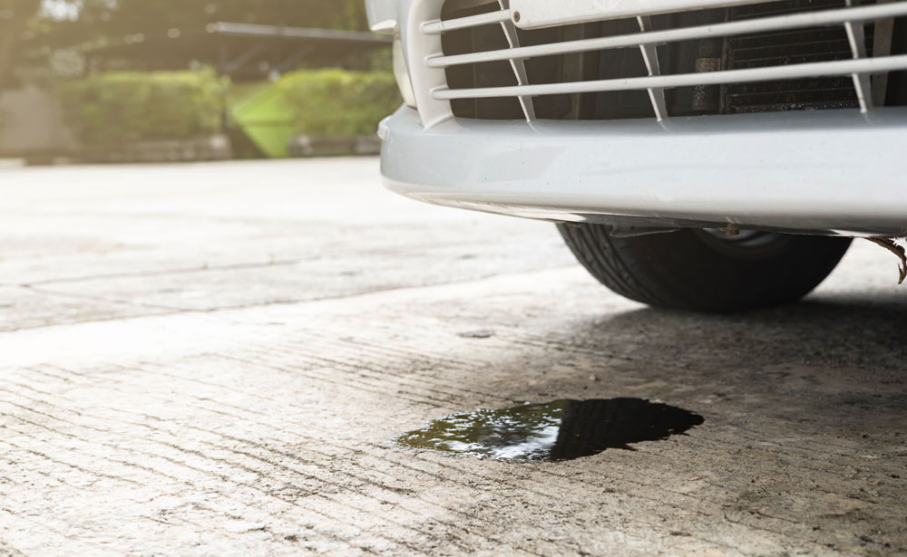 Oil leaking out of a car