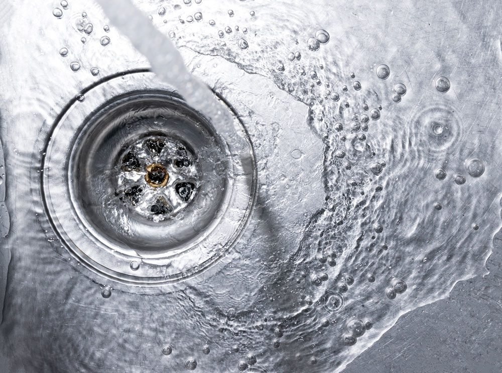 water going down a drain