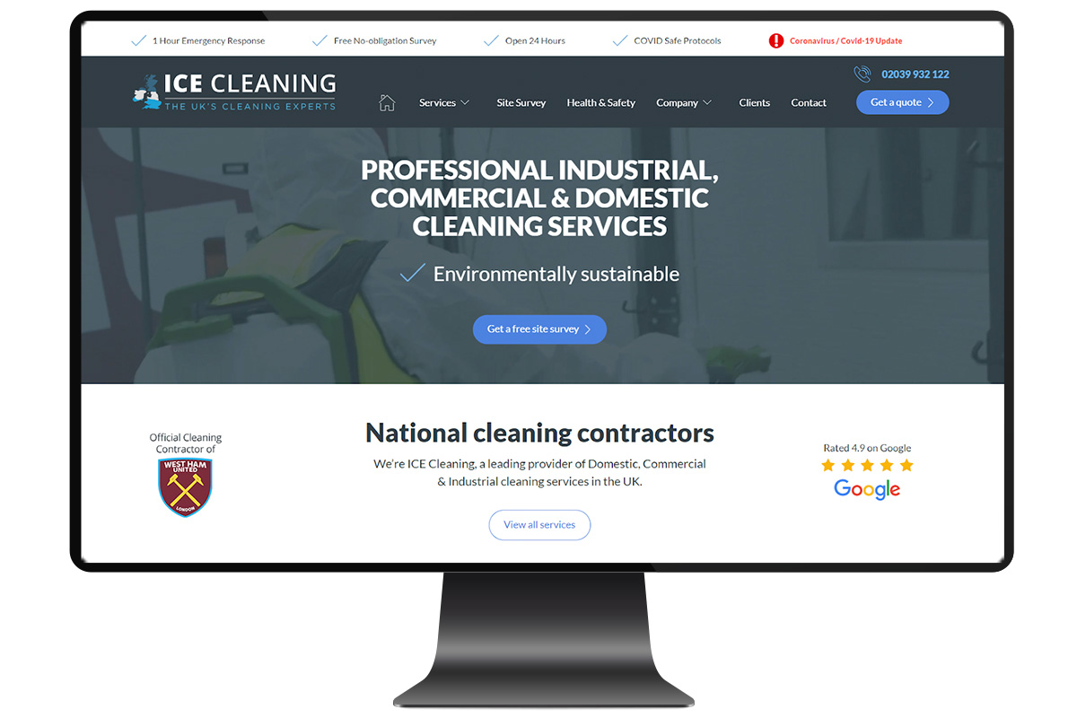 ICE Cleaning's website