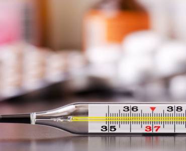 Close up of a mercury thermometer
