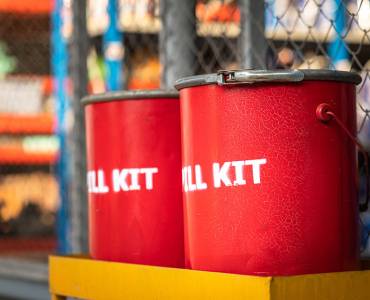 Mercury spill kit in a factory