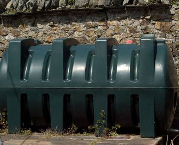 A heating oil tank outside